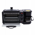Stație 3-în-1 pentru Mic Dejun – Cafetieră, Cuptor și Grill
