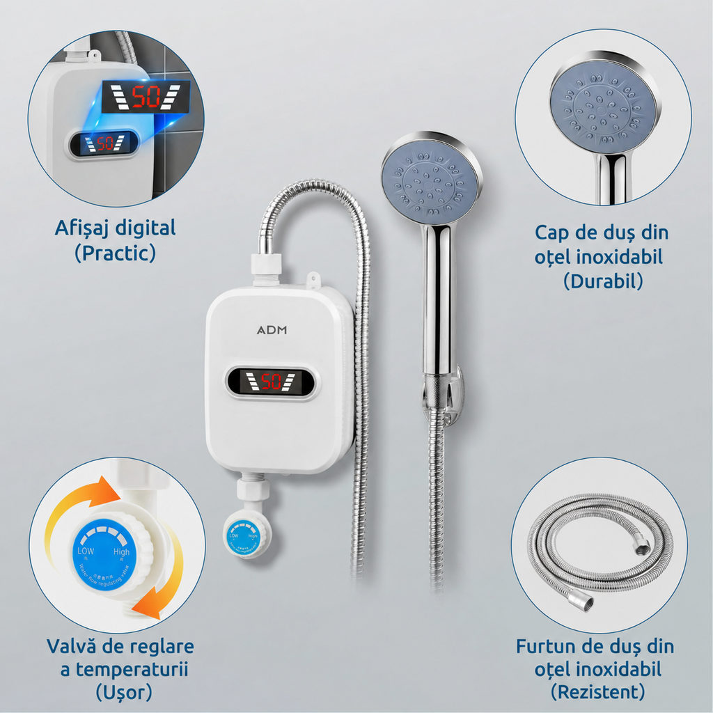 Duș Instant cu Apă Caldă ADM 3500W