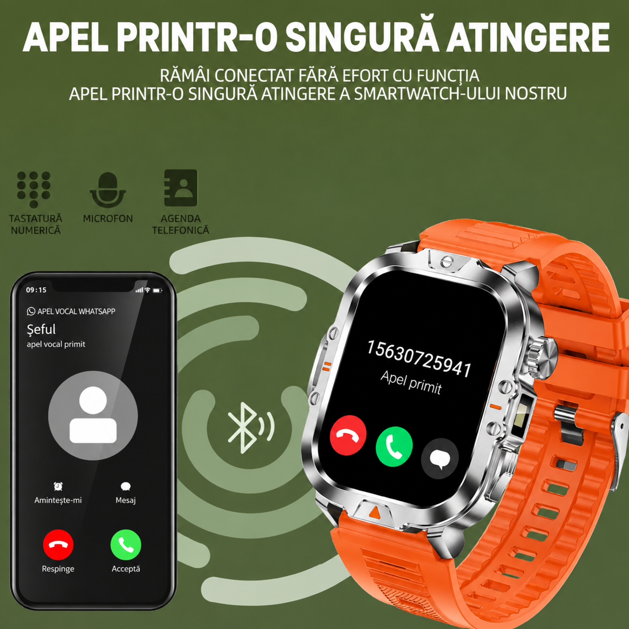 Smartwatch V17 cu Apeluri Bluetooth, Lanternă și 100+ Moduri Sport